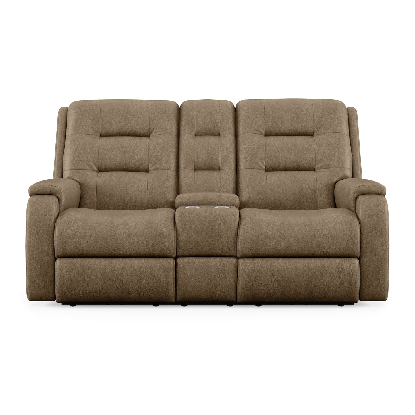 Arlo Leather Power Reclining Loveseat with Console & Power Headrests