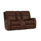 Penn Fabric Power Reclining Loveseat with Console & Power Headrests & Lumbar