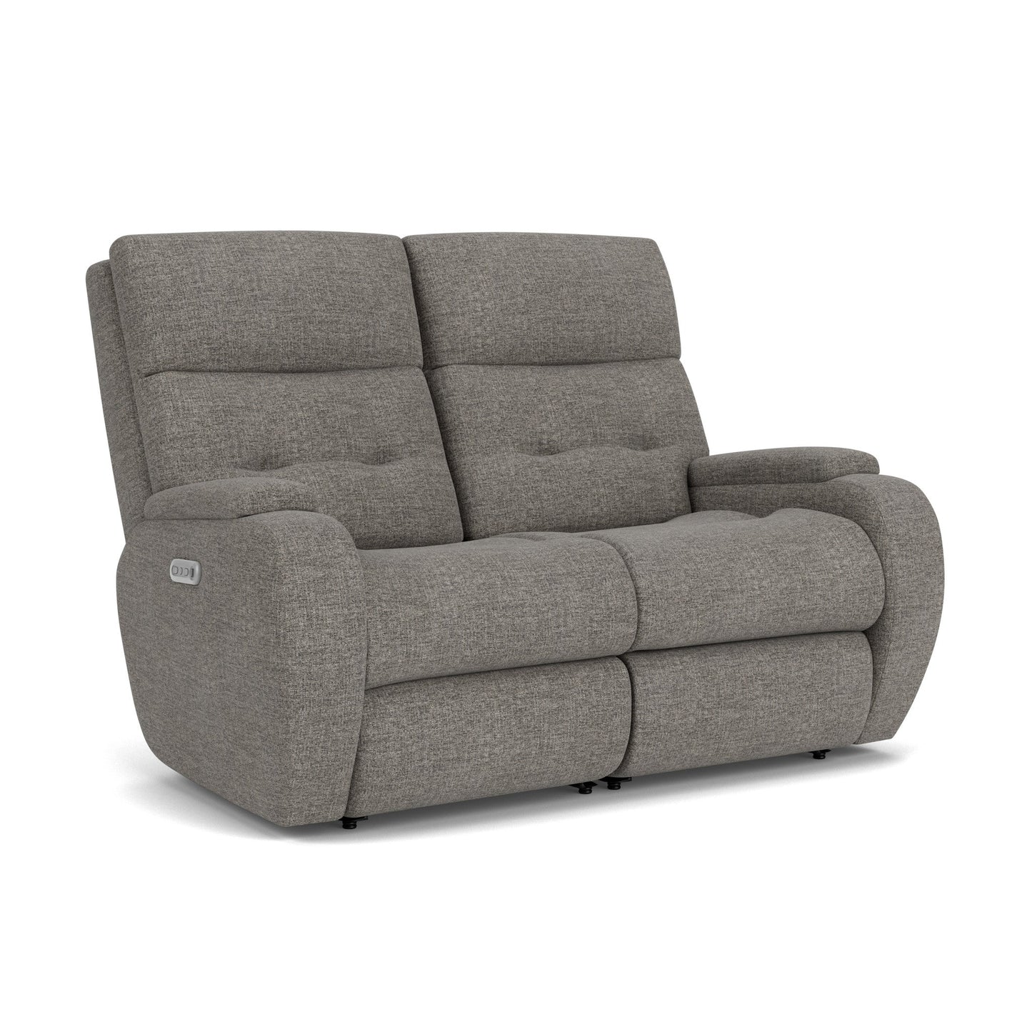 Strait Fabric Power Reclining Loveseat with Power Headrests