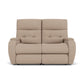 Strait Fabric Power Reclining Loveseat with Power Headrests