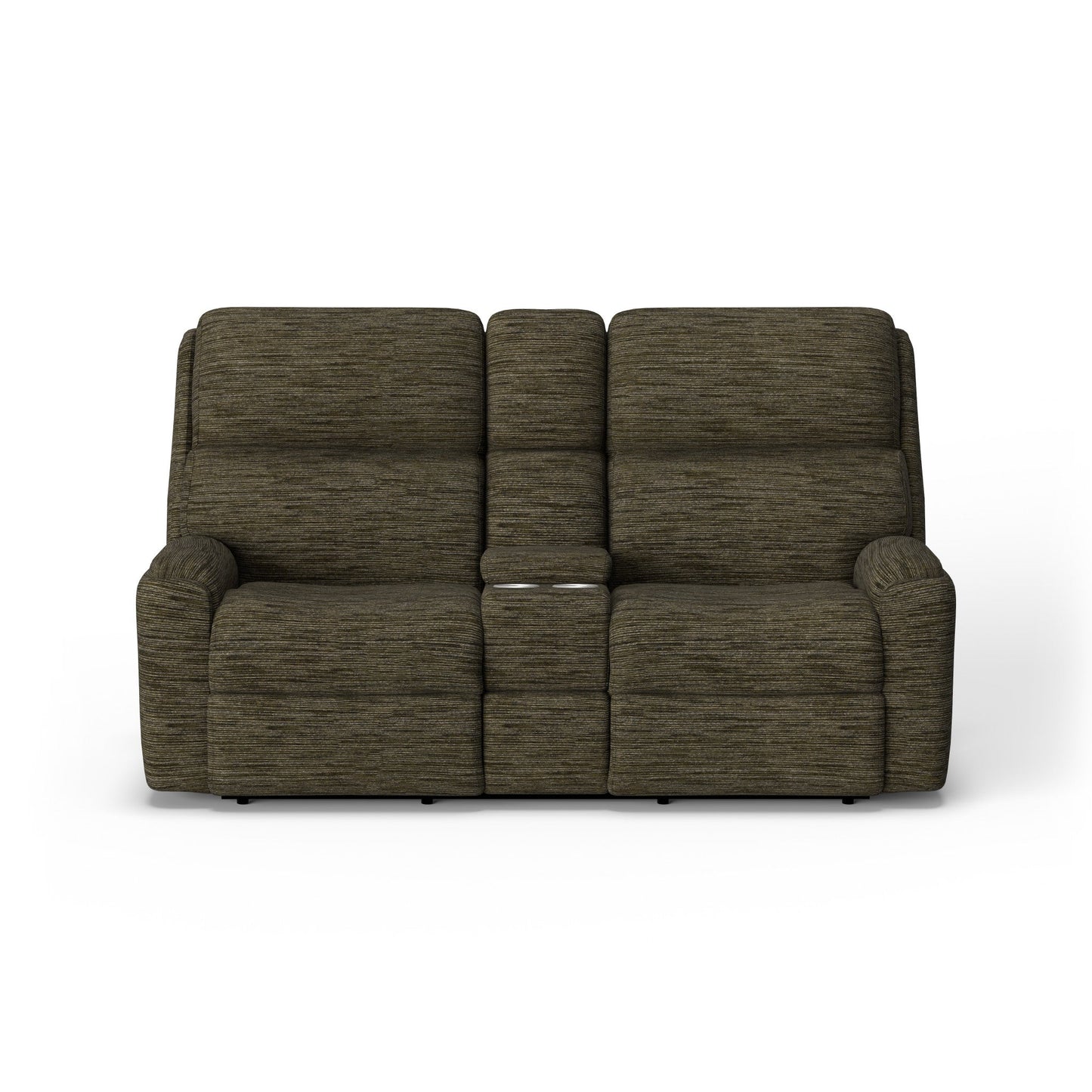 Rio Fabric Power Reclining Loveseat with Console & Power Headrests