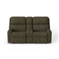 Rio Fabric Power Reclining Loveseat with Console & Power Headrests