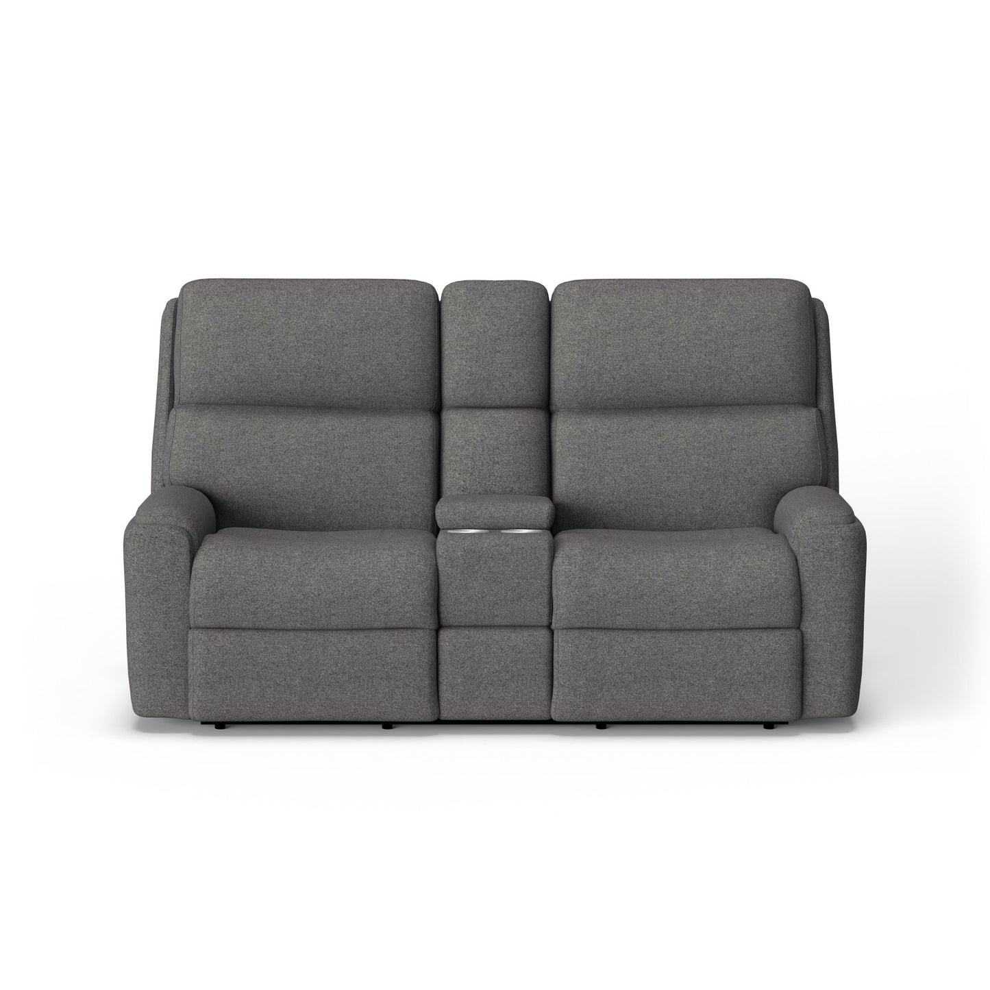 Rio Fabric Power Reclining Loveseat with Console & Power Headrests
