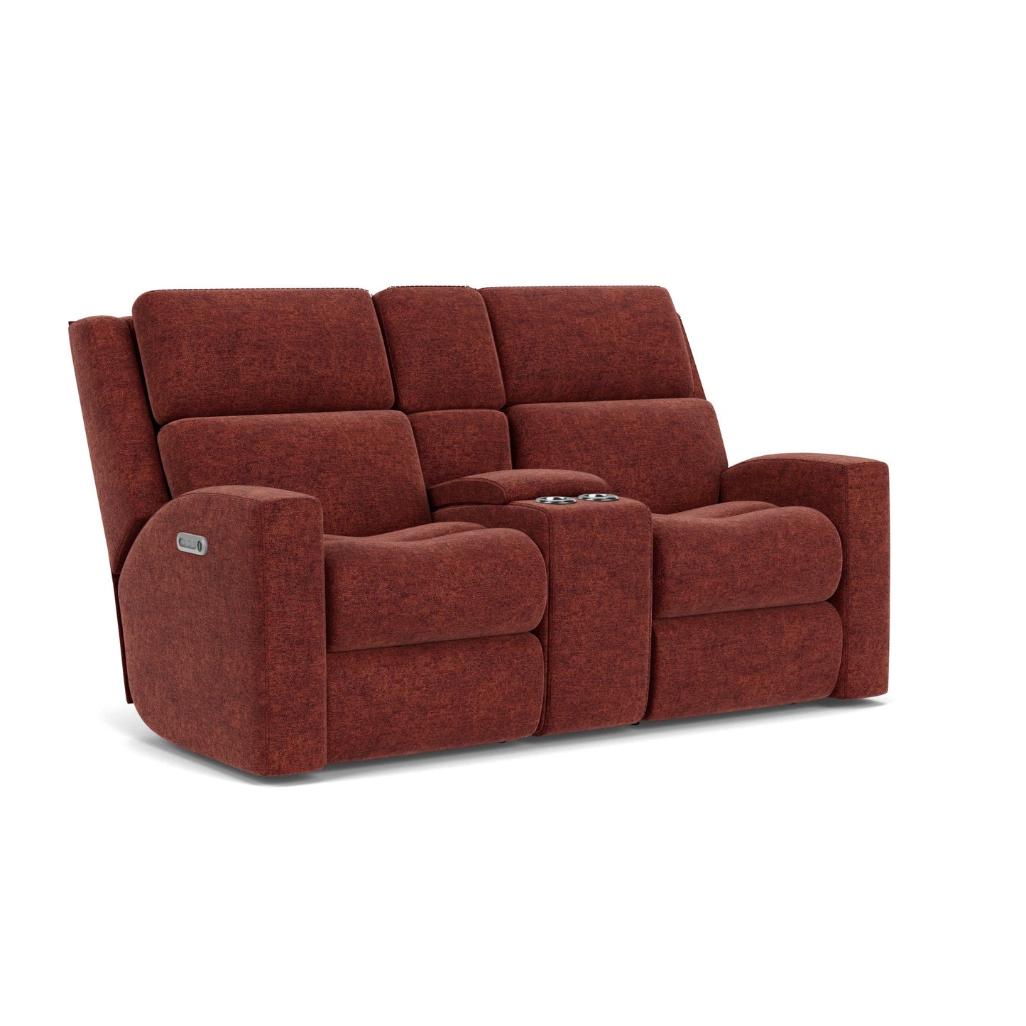Score Fabric Power Reclining Loveseat with Console & Power Headrests & Lumbar