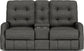 Devon Fabric Reclining Loveseat with Console