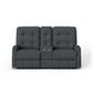 Devon Fabric Reclining Loveseat with Console