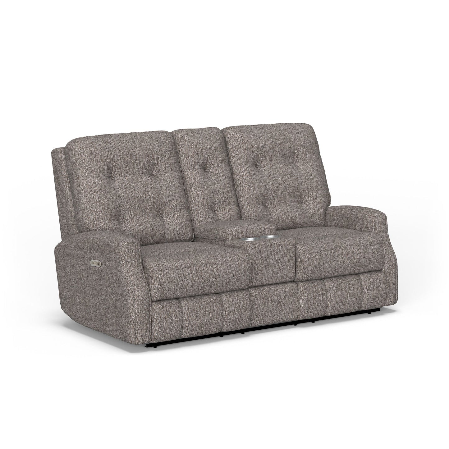 Devon Fabric Power Reclining Loveseat with Console & Power Headrests