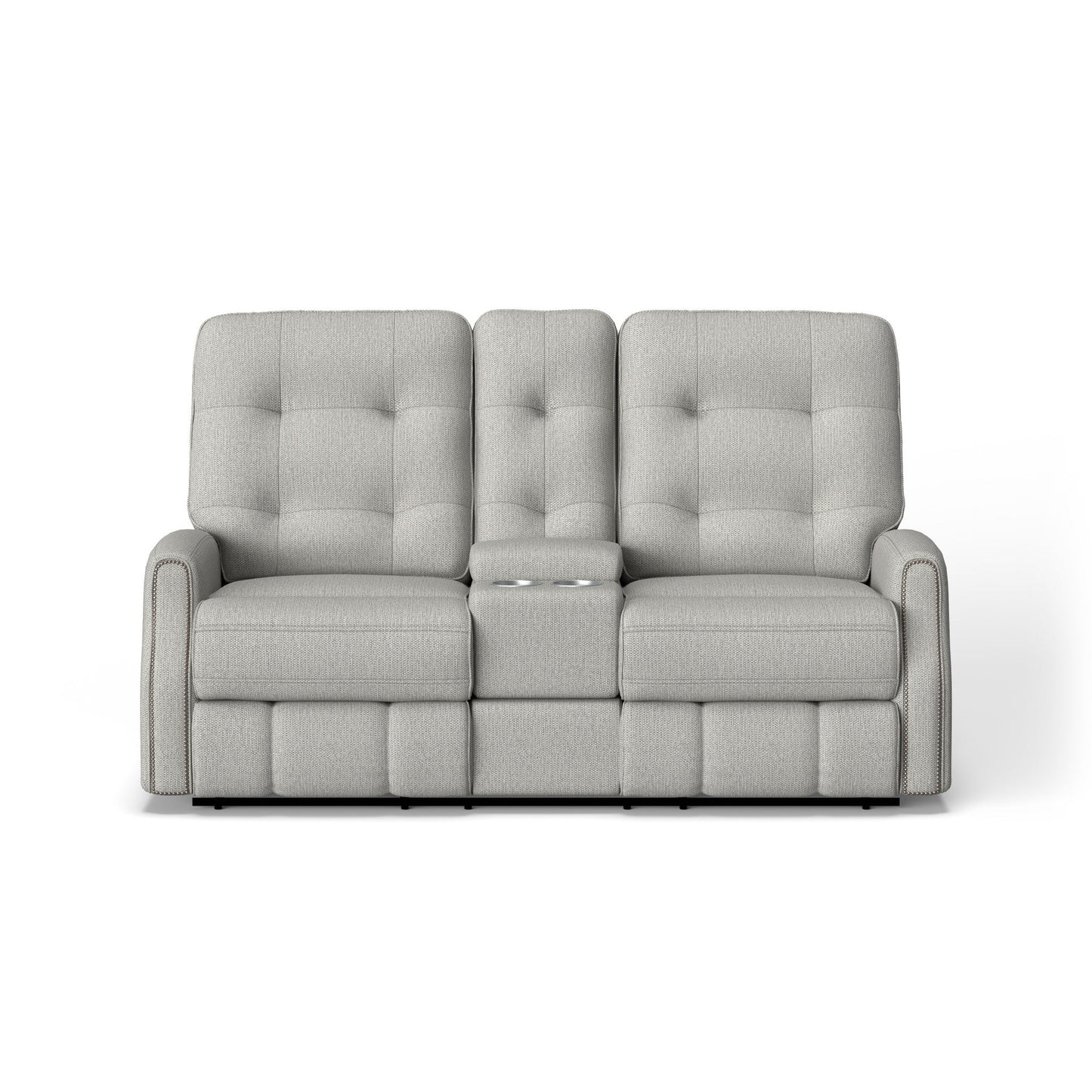 Devon Fabric Power Reclining Loveseat with Console & Power Headrests