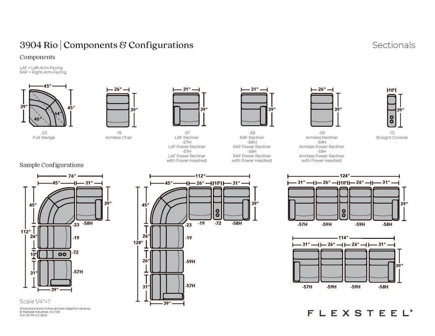 Rio Leather Reclining Sectional