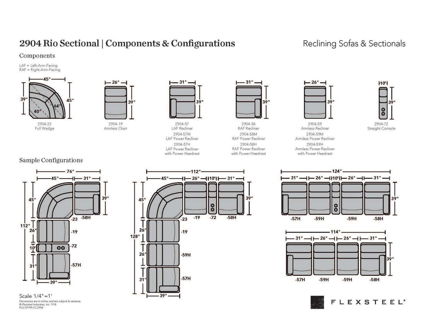 Rio Fabric Reclining Sectional