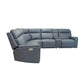 Admiral Fabric Power Reclining Sectional with Power Headrest, Lumbar, Heat, & Massage