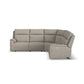 Dove Grey Fabric Power Reclining Sectional with Power Headrest, Lumbar, Heat, & Massage