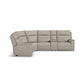 Vernon Dove Grey Fabric Power Reclining Sectional with Power Headrest, Lumbar, Heat, & Massage