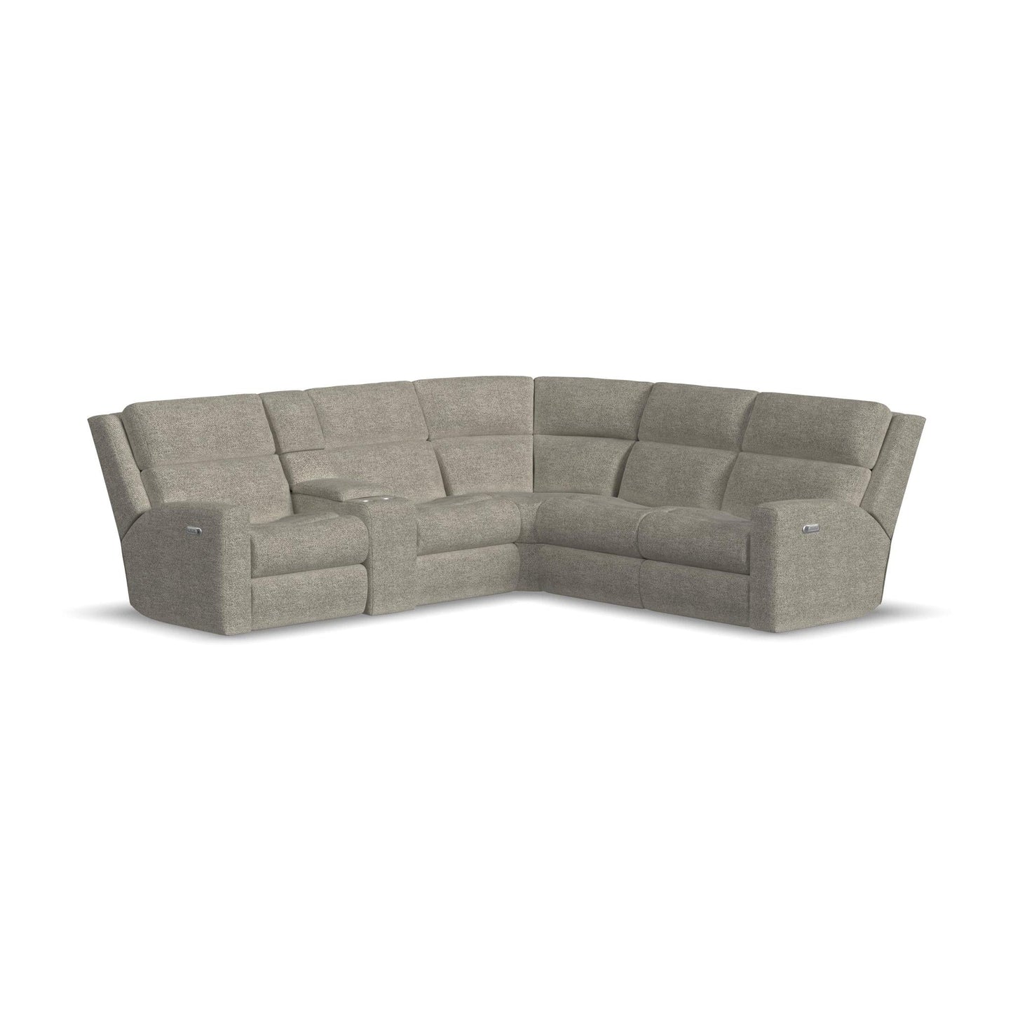 Score Fabric Power Reclining Sectional with Power Headrest & Lumbar