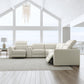 Aurora Coconut Milk Leather Power Reclining Sectional with Power Headrests