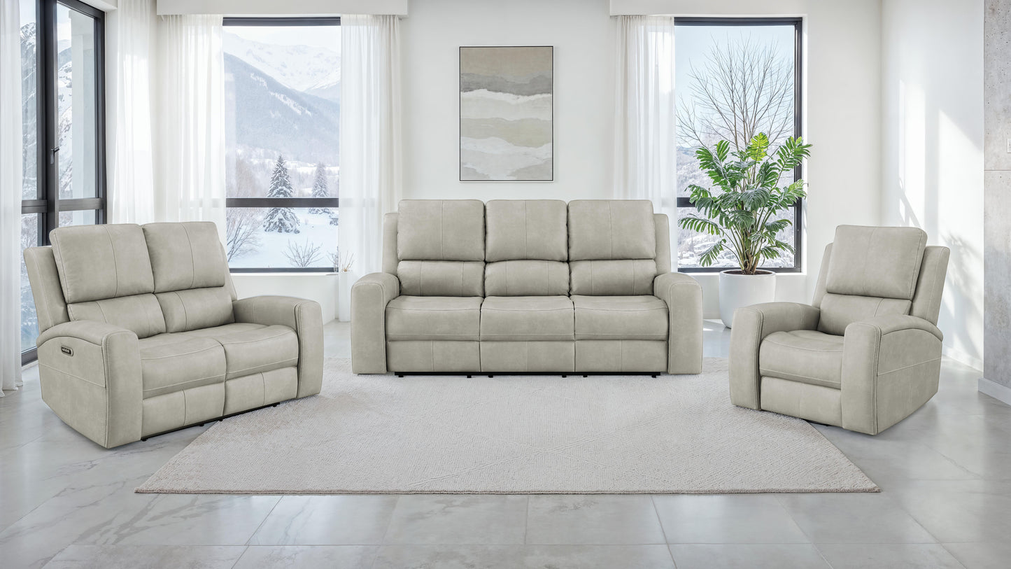 Brickston Triple Power Reclining Loveseat Grey