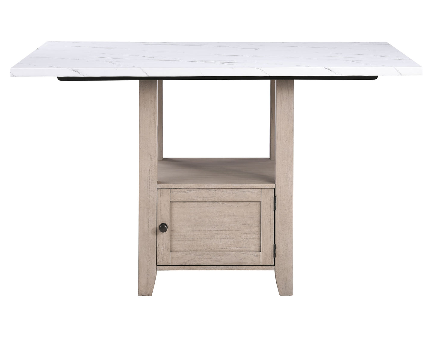 Taylor Faux Marble Top 60″ Storage Counter Table