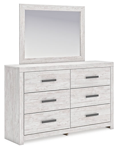 Cayboni King Panel Bed with Mirrored Dresser, Chest and Nightstand
