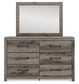 Graystorm Twin Panel Storage Bed with Mirrored Dresser and Nightstand