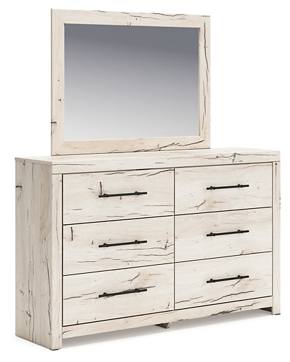 Lawroy Twin Panel Bed with Mirrored Dresser and Nightstand