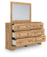 Aleaport Full Panel Bed with Mirrored Dresser and Nightstand