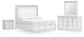 Chalanna King Upholstered Storage Bed with Mirrored Dresser and Nightstand