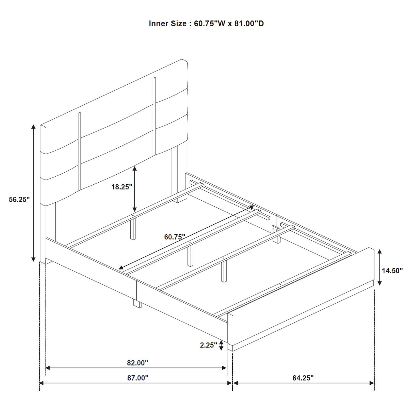 Ines 4-piece Queen Bedroom Set Navy and White High Gloss