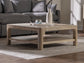 Solano Square Wood Cocktail Coffee Table Weathered Mango