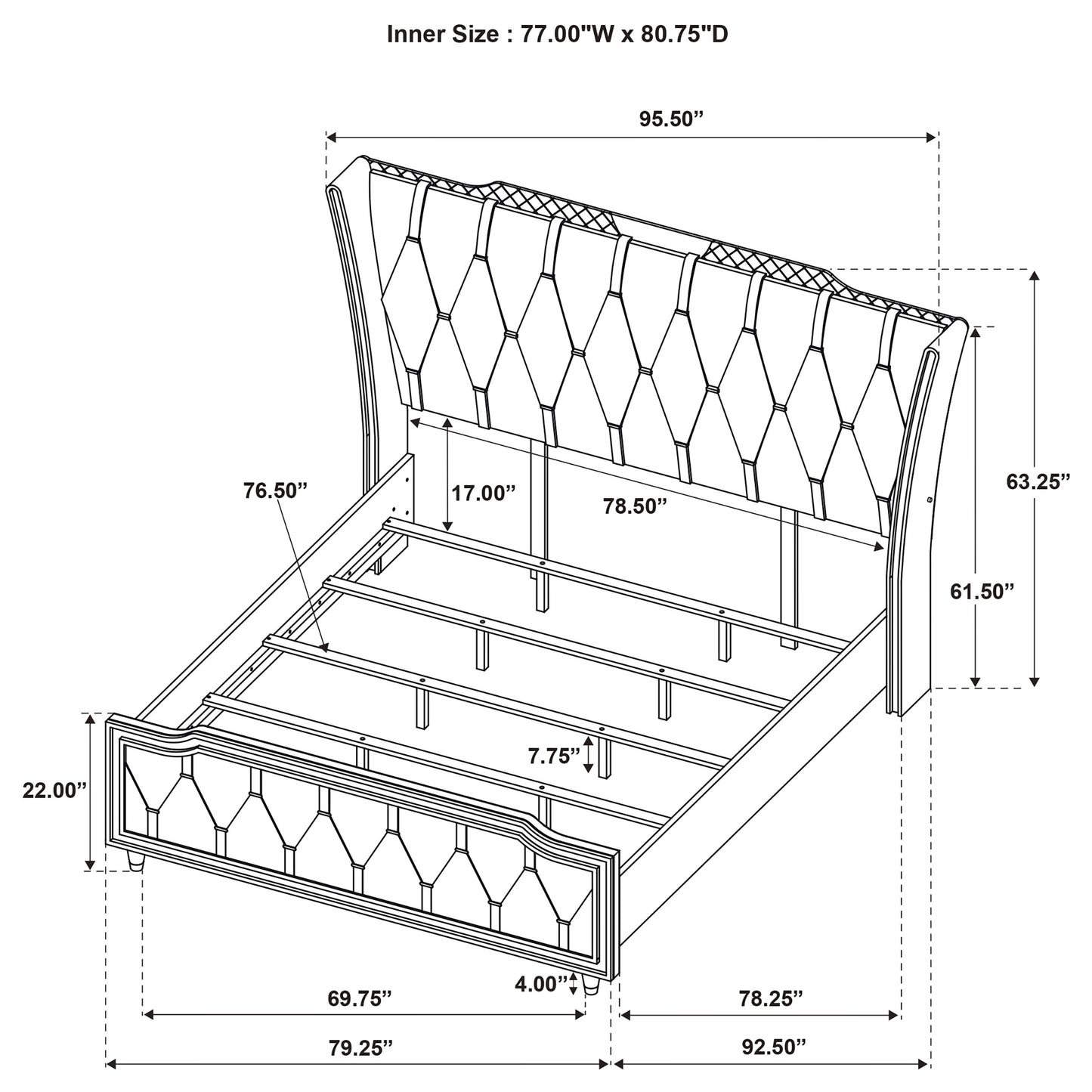 Lorient 5-piece Eastern King Bedroom Set Black