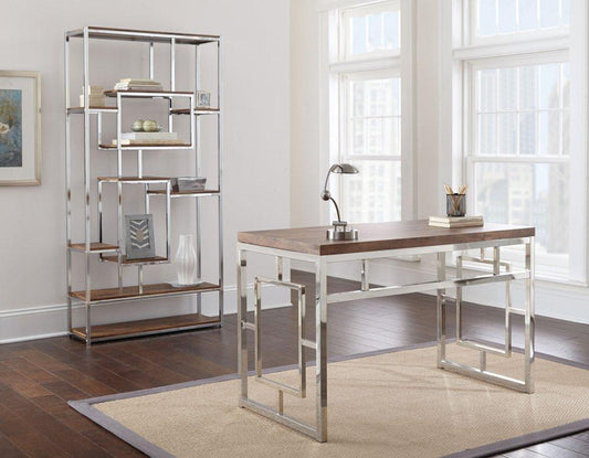 Alize 2-Piece Desk Set, Driftwood (Desk & Bookcase)