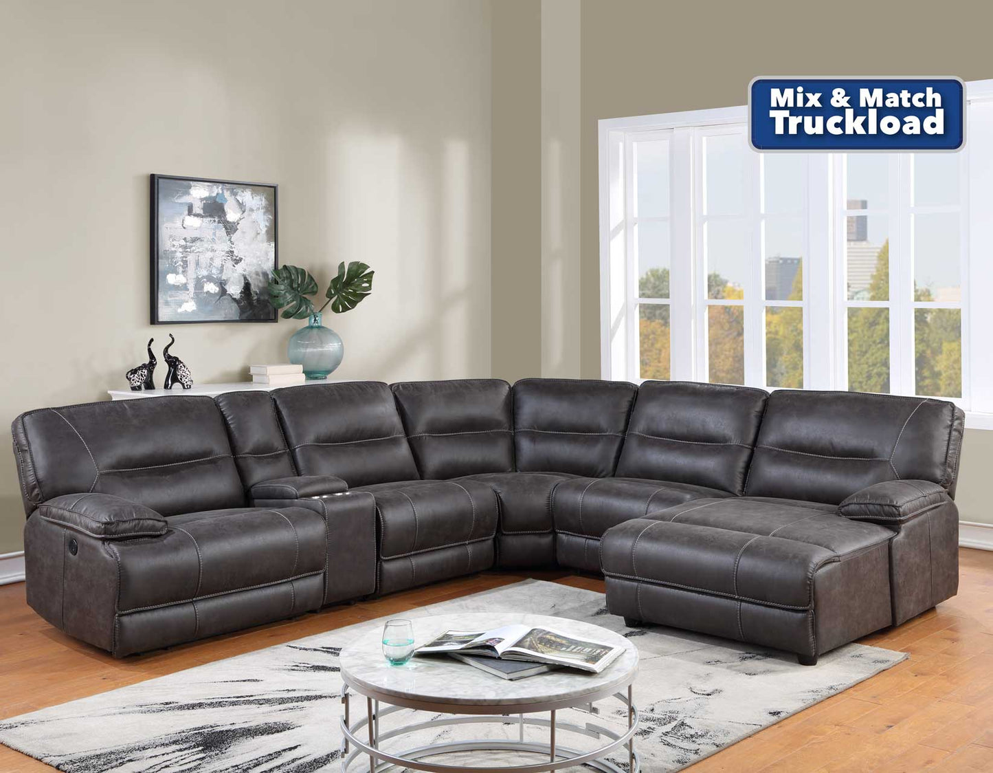 Ogden 6-Piece Power Sectional W/Chaise