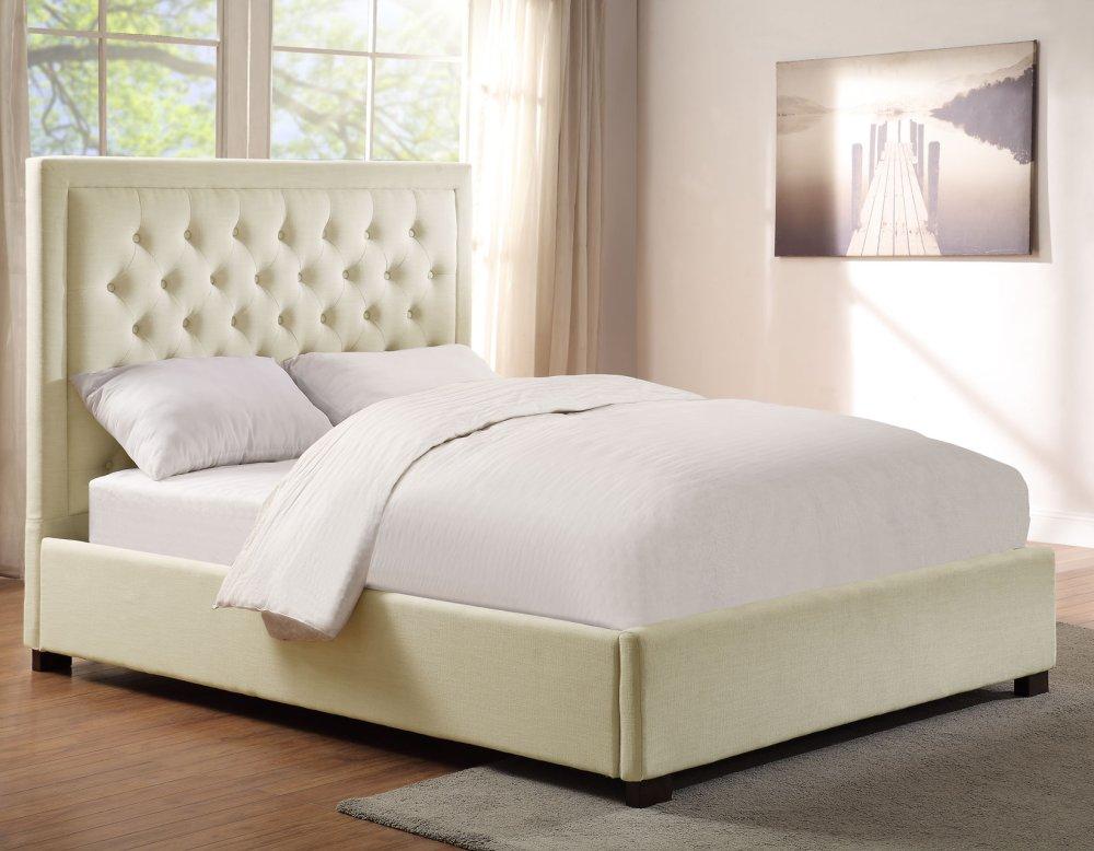 Isadora Queen White Upholstered Headboard