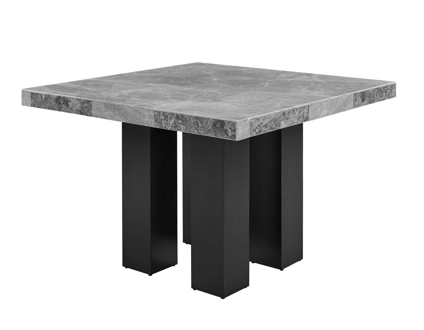 Camila 54 inch Square Gray Marble Top Counter Table