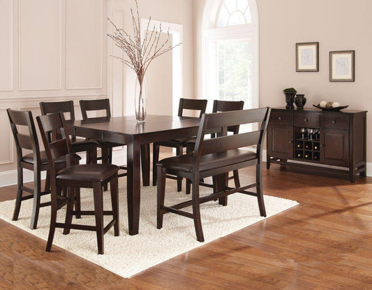 Victoria 8 Piece Counter Set (Counter Table, Counter Bench & 6 Counter Chairs)
