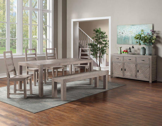 Auckland 5-Piece Reclaimed Dining Set (Table & 4 Side Chairs)