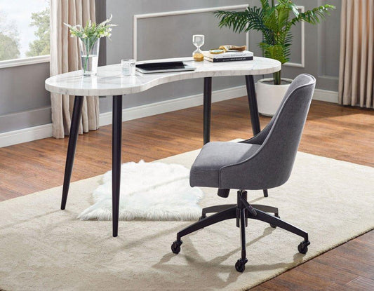 Kinsley 2-Piece Marble Top Desk Set (Marble Top Desk & Desk Chair)