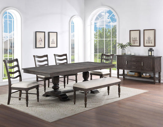 Hutchins 6-Piece Dining Set (Table, 4 Side Chairs & Bench)