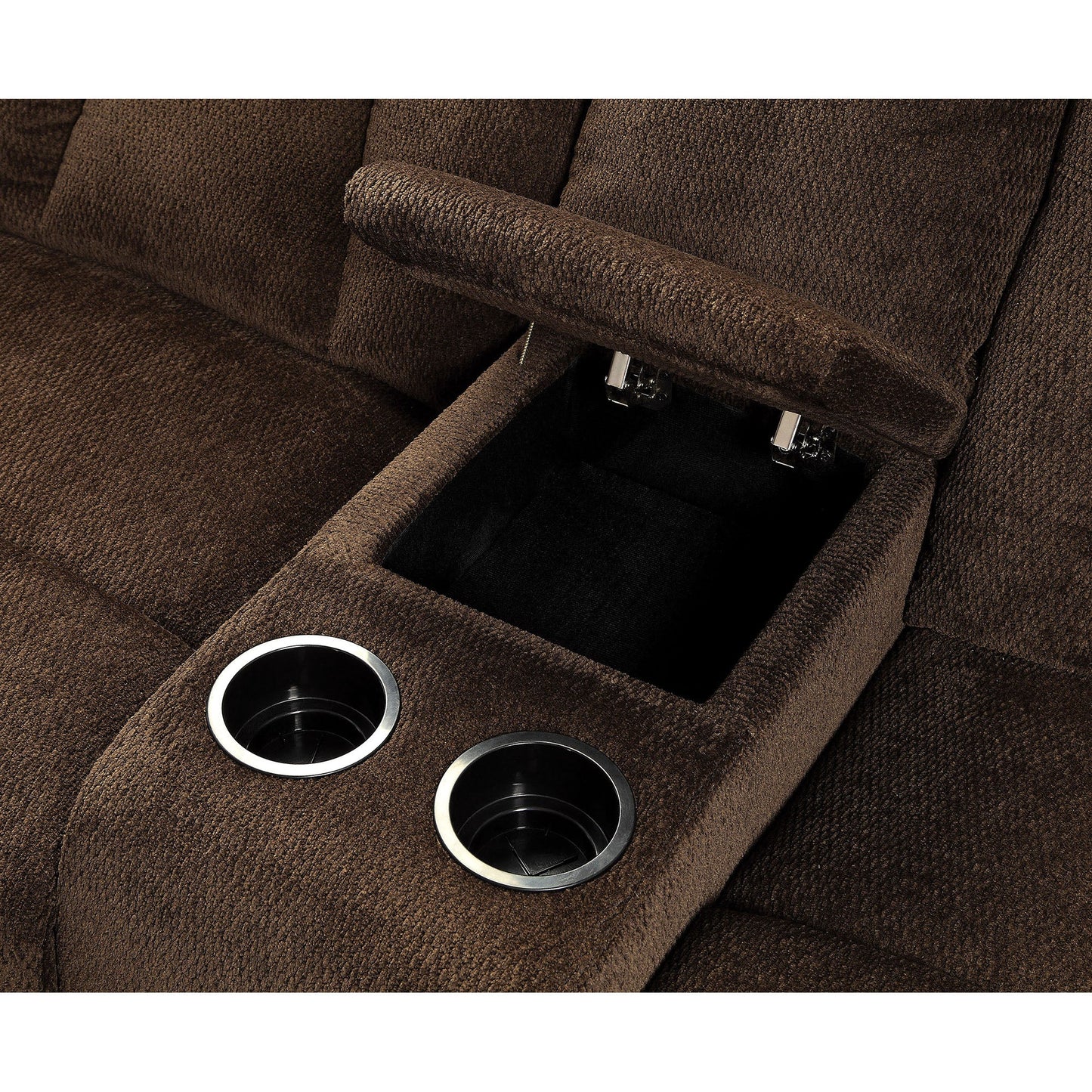 Maybell-Sectional w/ 2 Consoles, Brown