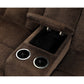 Maybell-Sectional w/ 2 Consoles, Brown