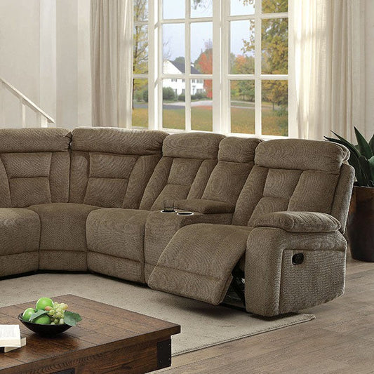Maybell-Sectional w/ 2 Consoles, Mocha