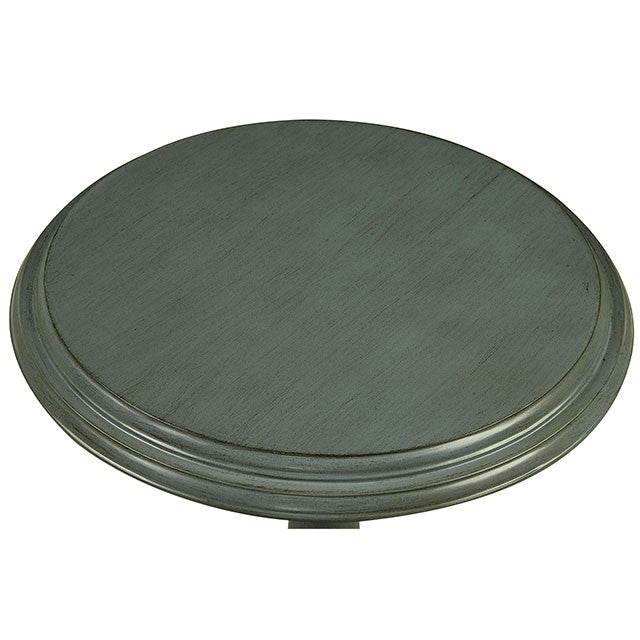 Saira-Round Accent Table, Antique Teal