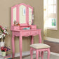 Janelle-VANITY W/ STOOL, Pink