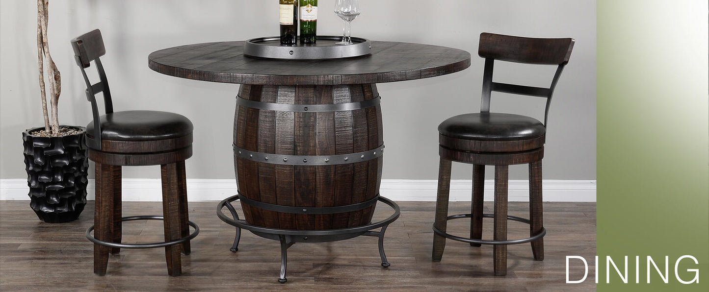 Round Pub Table/ Wine Barrel Base