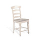 24"H Ladderback Barstool, Wood Seat