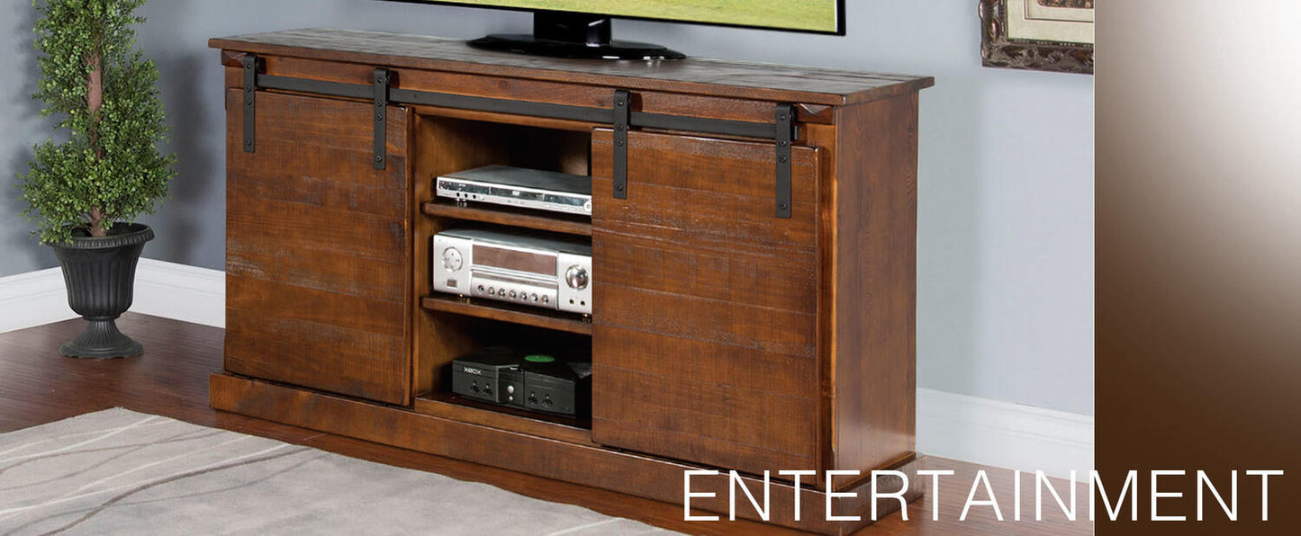 65 TV Console w/ Barn Door