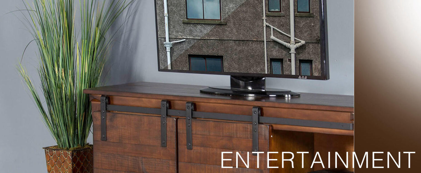 65 TV Console w/ Barn Door