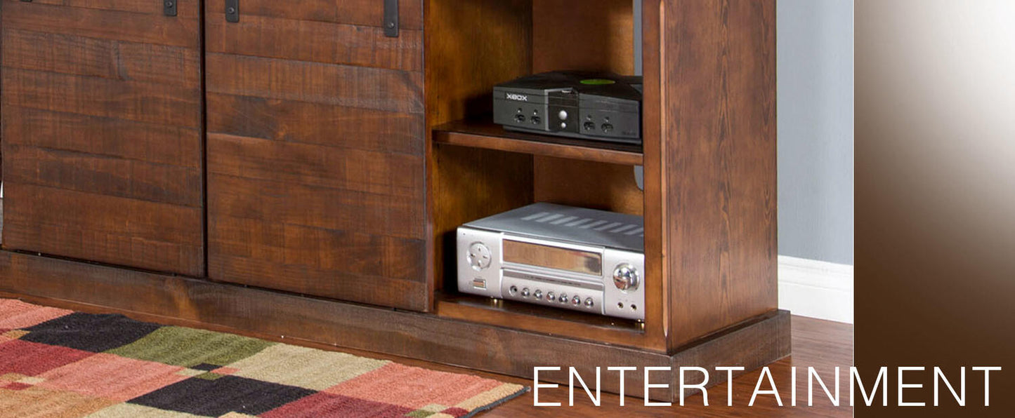 65 TV Console w/ Barn Door