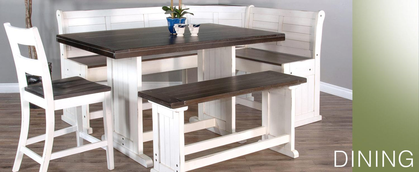 Carriage House Counter Side Bench, Wood Seat