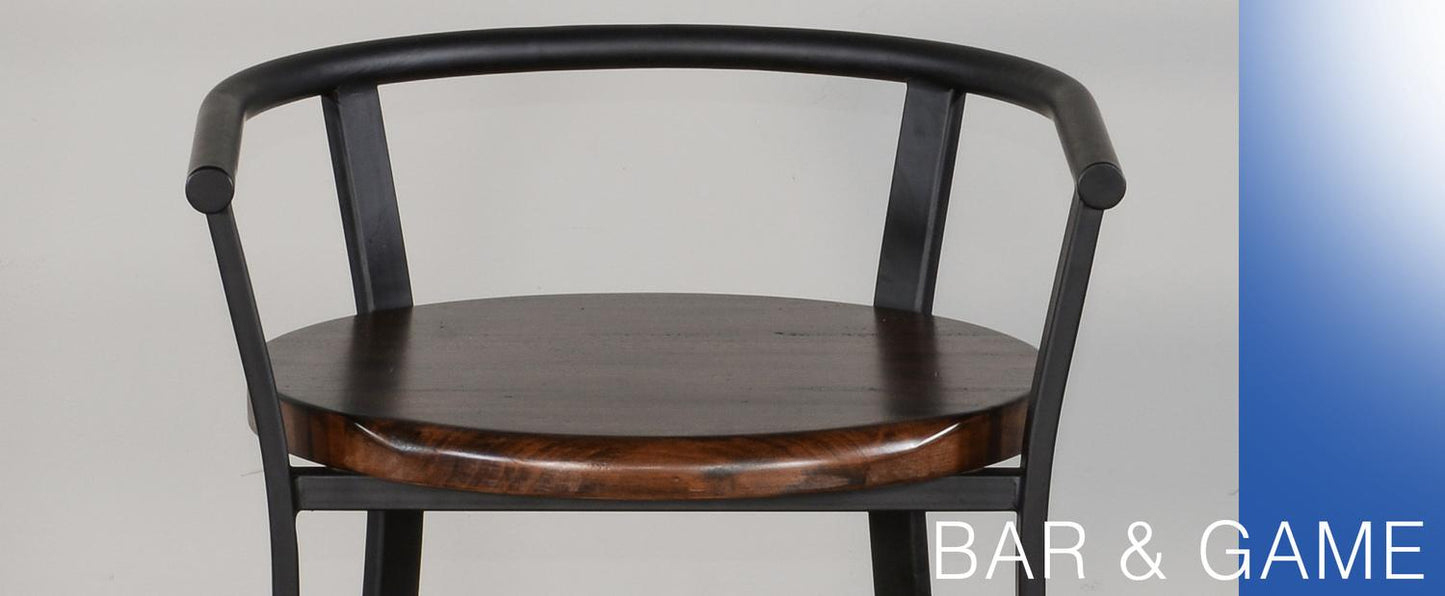 24"H Barstool, Wood Seat