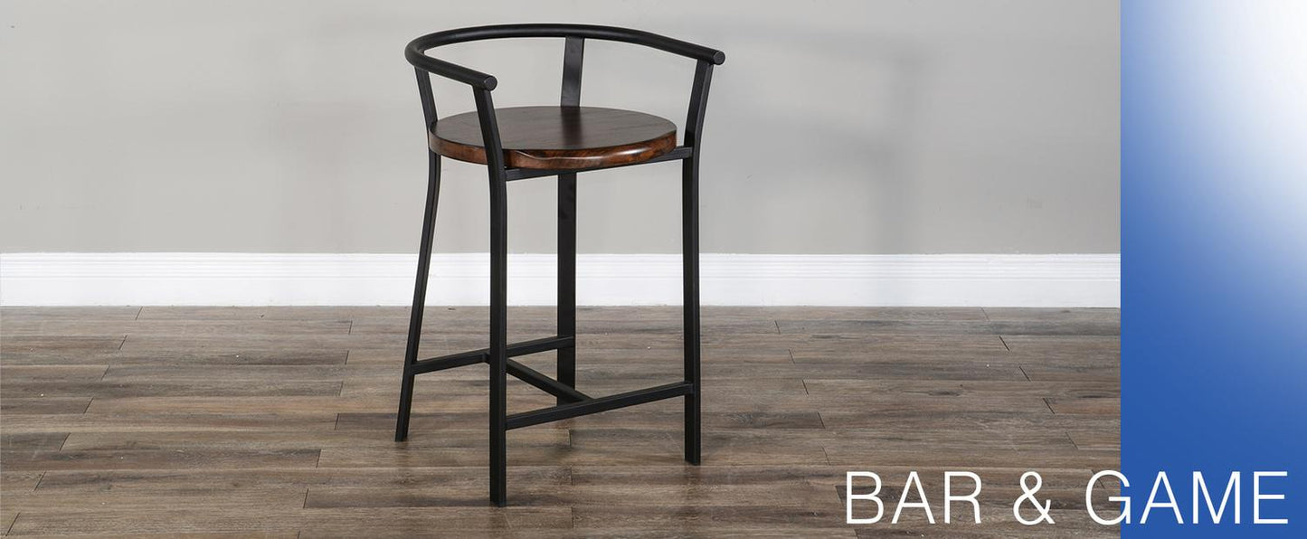 24"H Barstool, Wood Seat